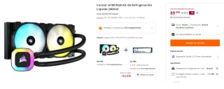 Kit de Refrigeración Líquida 240mm Corsair H100 RGB por 89.99€