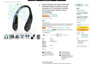 Kternay Ventilador de cuello Portátil USB 6000mah Bladeless por solo 8,49€