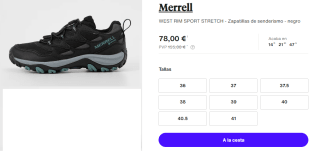 Zapatillas de Trekking de Mujer Merrell WEST RIM SPORT STRETCH por 78€