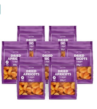 7 Paquetes de 200g de Damáscos secos por 10.45€