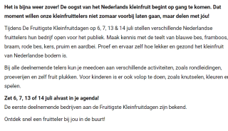 De fruitigste dagen, gratis dagje uit bij diverse fruittelers
