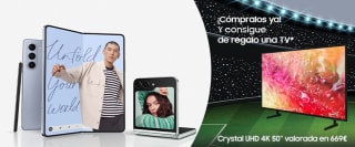 Compra Galaxy Flip5 o Fold5 Series + Gratis Samsung TV Crystal UHD de 50" amazon