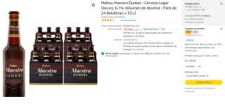 Pack 24 Botellines de 33cl de Mahou Maestra Dunkel - Cerveza Lager Oscura por 18.58€