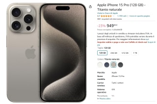 Apple iPhone 15 Pro - 128GB voor €949 bij Amazon