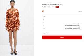 Vestido corto drapeado tie-dye para Mujer por 5.99€