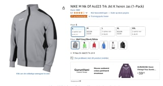 Nike Academy trainingsjack voor €22,95 bij Amazon