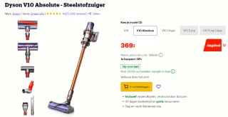 Dyson Cyclone V10 Absolute voor €379 bij Bol.com