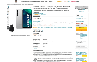 Samsung Galaxy S24 con cargador 45W IA Android 8GB 128GB 50MP por 795€