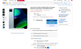 Xiaomi Pad 6 Tablet 8Gb-256Gb versión global por 349€