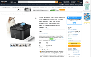 Fuente para gatos Evary por 20€