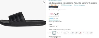 adidas Adilette Comfort slippers voor €22,95 bij Amazon