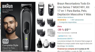 Braun Recortadora Series 7 MGK7491 por 69,99€