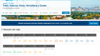 14 días Japón, Tokio, Hakone, Kioto, Hiroshima y Osaka con vuelos + hoteles y seguros y traslados por 1195€