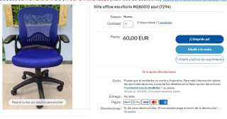 Silla de escritorio - azul por 48€
