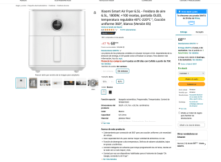 Xiaomi Smart Air fryer 6,5l blanca por tan solo 68,99€