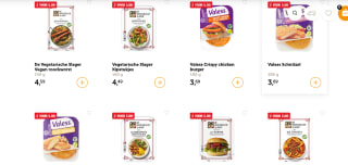 2 verpakkingen van De Vegetarische Slager en Vales voor €5 bij de Coop