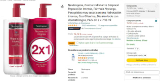 Crema Hidratante Neutrogena - Pack de 2x750ml por 13€