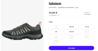 Zapatillas de Trekking Salomon EOS AERO por 43€