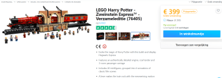 LEGO Hogwarts Express voor €399 bij Coolshop