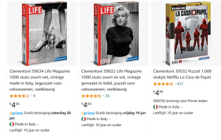 Diverse Clementoni Puzzel 1.000 stukjes voor €4,98 bij Amazon.nl