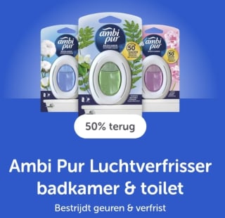 50% cashback op Ambi Pur luchtverfrisser via Tikkie