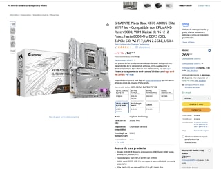 Placa Base GIGABYTE AORUS X870 Elite WIFI7 Ice por solo 268,95€