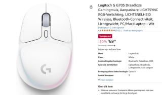 Logitech G705 Aurora gaming muis, wit voor € 69,99 bij Amazon
