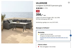ULLEHUSE Loungeset 6-persoons grijs voor €250 bij Jysk