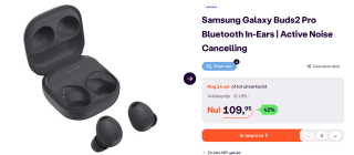 Samsung Galaxy Buds 2 Pro - Draadloze oordopjes met Noise Cancelling voor €109,95 bij Ibood