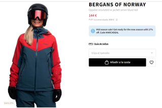 Chaqueta de Esqui para Mujer Bergans Oppdal Insulated por 144€