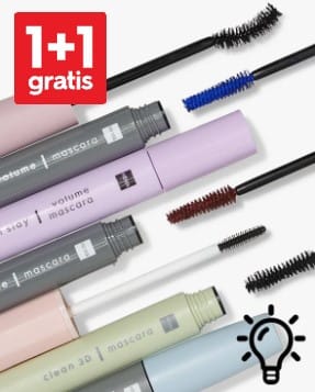 1+1 gratis op alle mascara bij HEMA