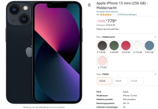 Apple iPhone 13 mini 256GB 256GB Nachtzwart voor €779 bij Amazon