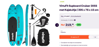 VirtuFit Opblaasbaar Supboard - Cruiser 305 - Turquoise - Met accessoires voor €219,95 bij Ibood