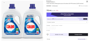 Pack 2 x 45 lavados de Colon Gel Activo Detergente para la lavadora por 11.99€