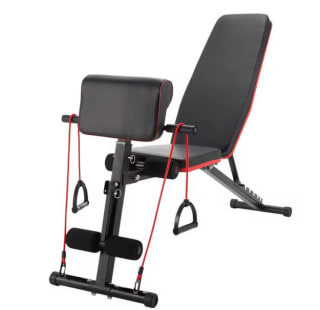Banco de Mancuerna Plegable Inclinable Banco de Pesas Musculación Multifuncional para Entrenamiento Completo por 48,28€