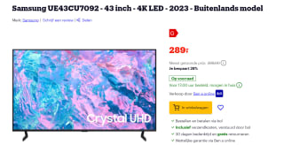 Samsung UE43CU7092 - 43 inch - 4K LED - 2023 voor €289 bij Bol