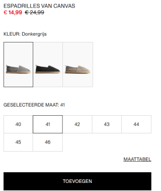 Canvas Espadrilles voor €14,99 bij H&M