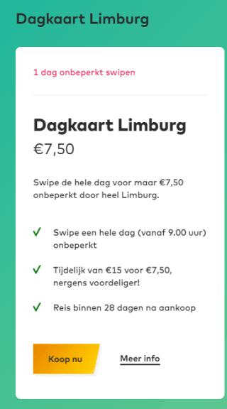 Arriva dagkaart Limburg voor €7,50