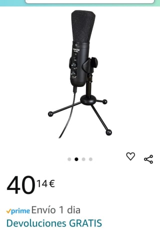Micrófono de Difusión USB por 40,14€.