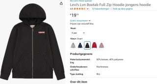 Levi's® BOXTAB FULL ZIP HOODIE - Sweater met rits vanaf €19,75 bij Amazon