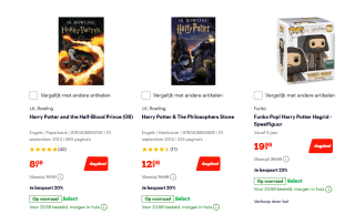Tot 35% korting op alles van Harry Potter bij Bol