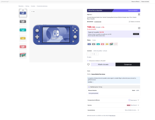 (Nuevos usuarios 60,86€)Consola Nintendo Switch Lite Animal Crossing New Horizons Edición limitada por 152,15€ (Nuevos usuarios 60,86€)