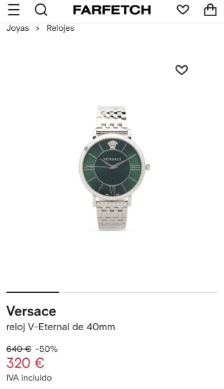 Versace Reloj V-Eternal 49mm mujer por 320€.