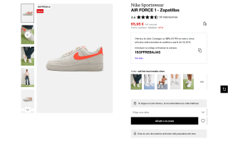 Nike Air Force 1 zapatillas por 56,06€