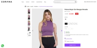 Polera Corona sin mangas para mujer por $5.000
