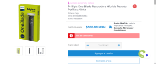 Rasuradora Philips One Blade por $380 en Farmacias San Pablo