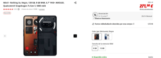 Nothing Phone (3a) 8GB/128GB por 271,90€