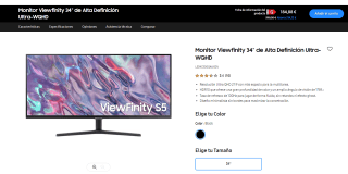 Monitor 34" Samsung Viewfinity S5 LS34C500GAUXEN por solo 184,88€