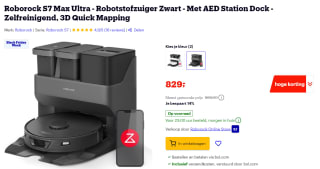 Roborock S7 Max Ultra - zwart of wit voor €828 bij Bol.com