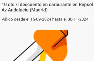 10 cts./l descuento en gasolina solo Madrid